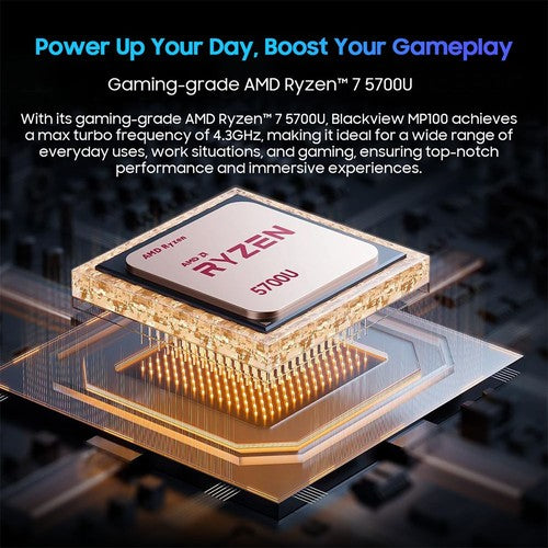 Blackview MP100 Mini PC, AMD Ryzen 7 5700U 8 Cores Max 4.3GHz, 16GB RAM 512GB SSD Blackview MP100 Mini PC, AMD Ryzen 7 5700U 8 Cores Max 4.3GHz, 16GB RAM 512GB SSD
